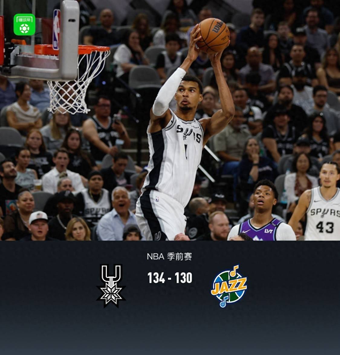 马刺老将连胜后一役失利，掉队失去领先位置